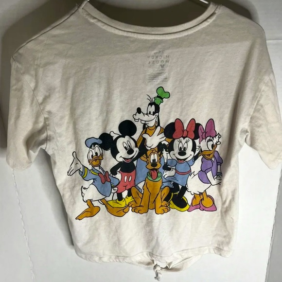 Disney Tops - Mickey Mouse Crop Top Front Tie T-shirt TEENS/JUNIORS Large (Size 11-13)